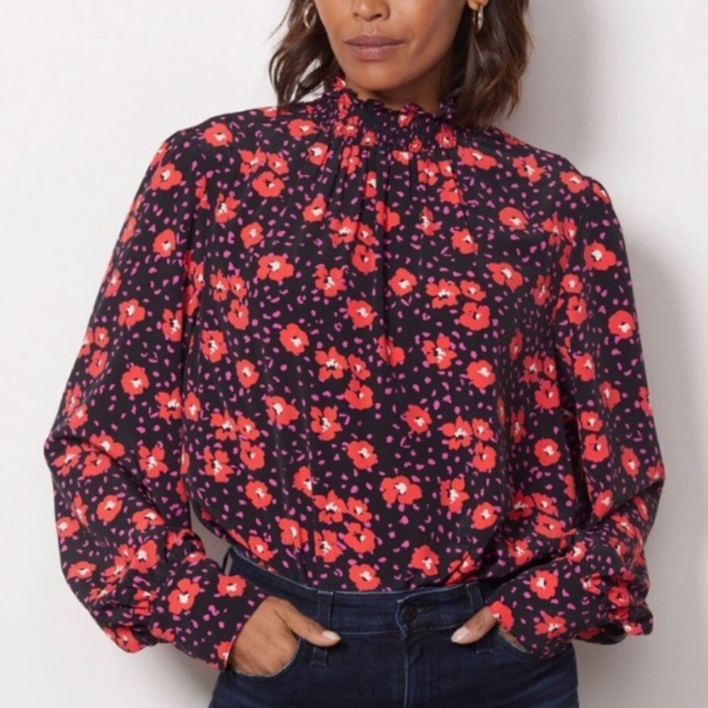 Sanctuary Romance Smock Neck Floral Long Sleeve Blouse
